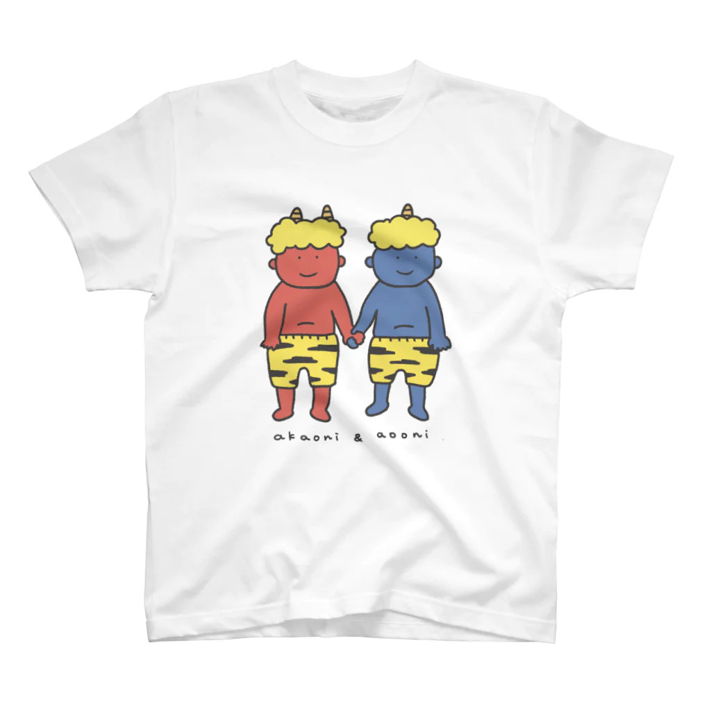 ぼんやり商会 SUZURI店の赤鬼さんと青鬼さん ｡ｏＯ 티셔츠