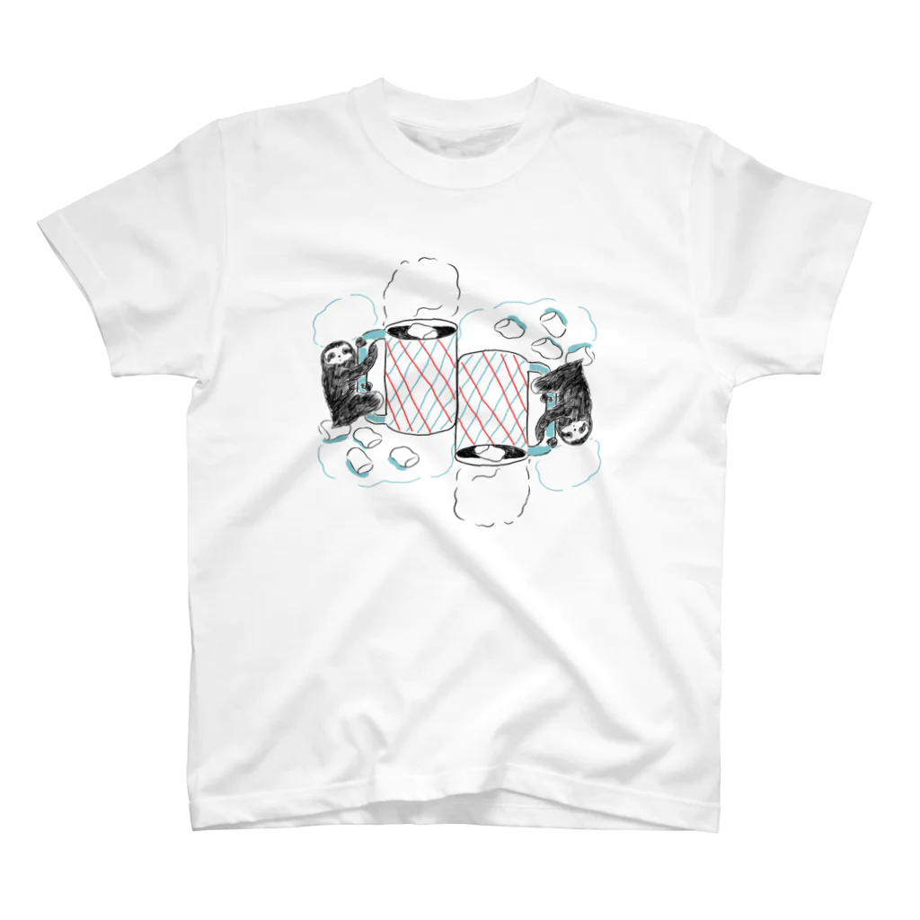 ヒャナヒュ-のナマケモノとマシュマロココア Regular Fit T-Shirt