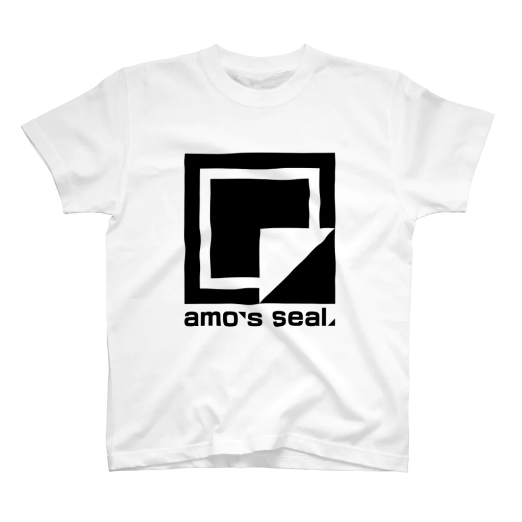 amoのamo's シール　ロゴ黒 Regular Fit T-Shirt