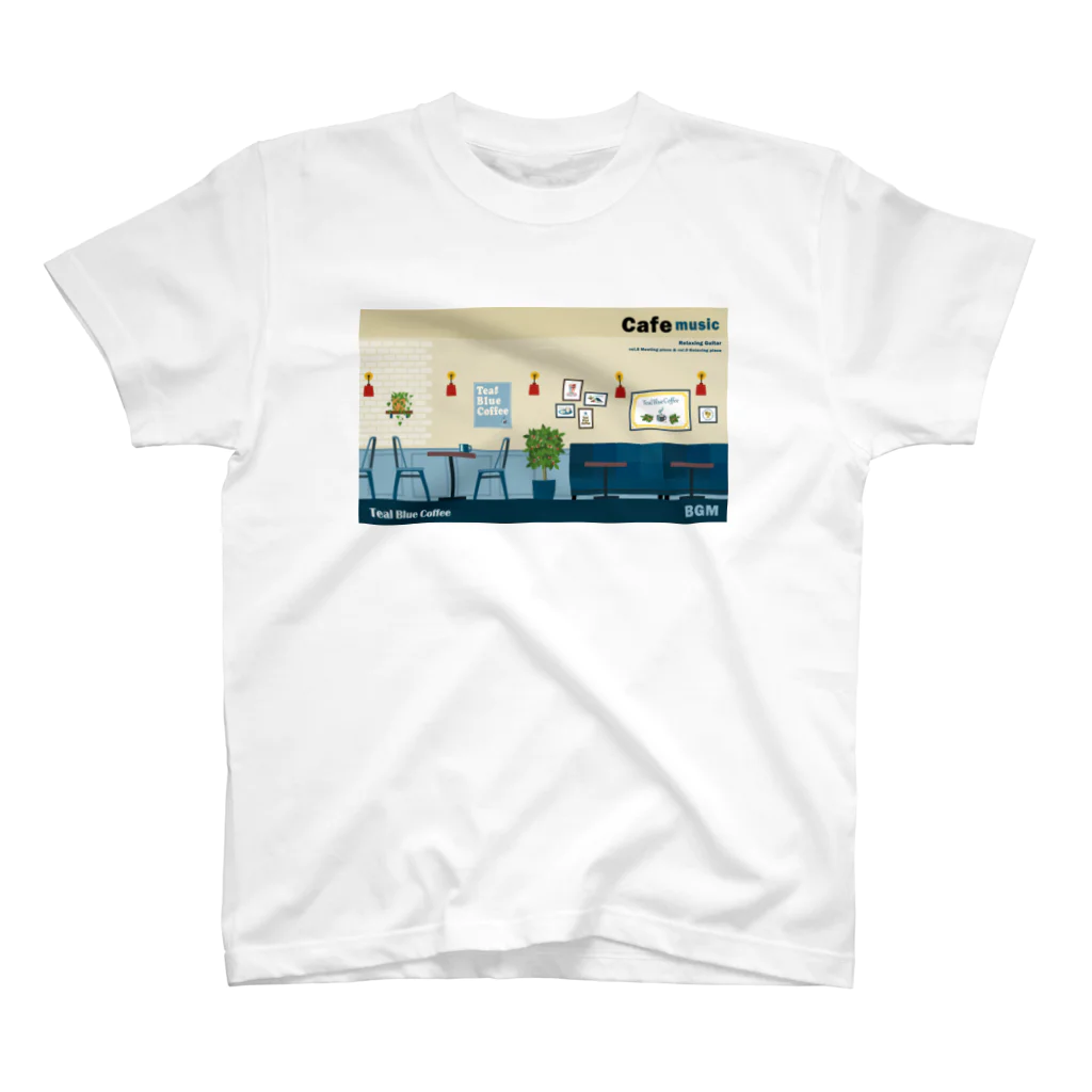 Teal Blue CoffeeのCafe music - Vol.8 ＆ Vol.9 - Regular Fit T-Shirt