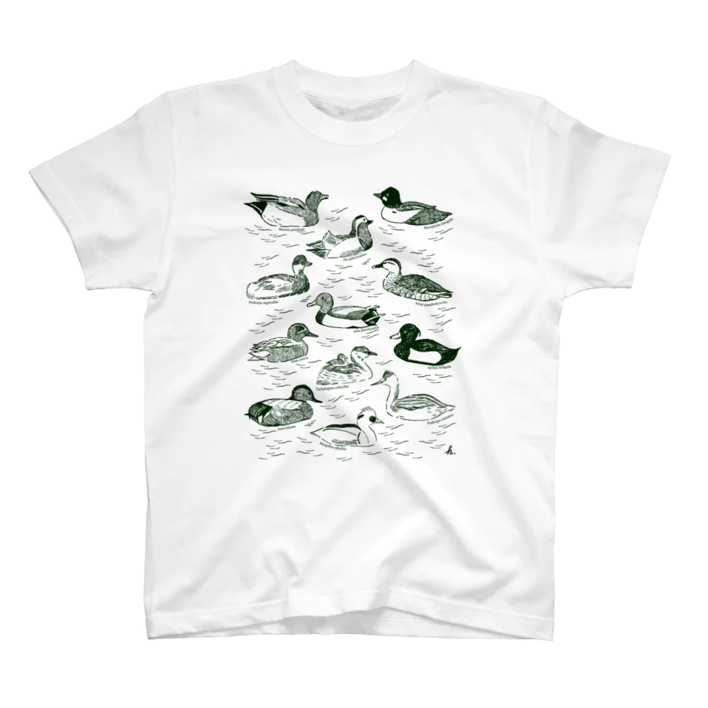 北村ハルコのカモカモ軍団(濃い緑) スタンダードTシャツ