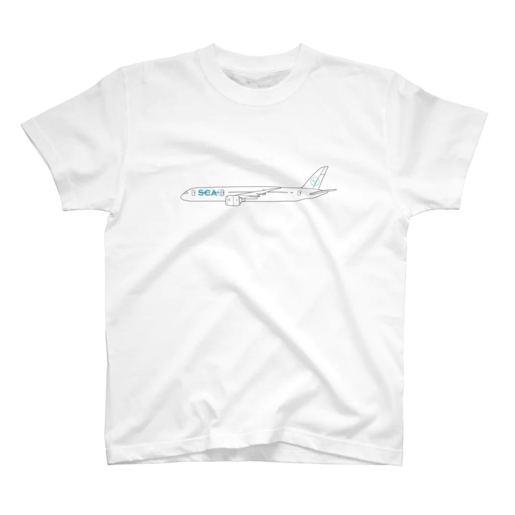 SHOP by bonustraxxのShuCREAM Airlines シュッとしたフライト ホワイト スタンダードTシャツ