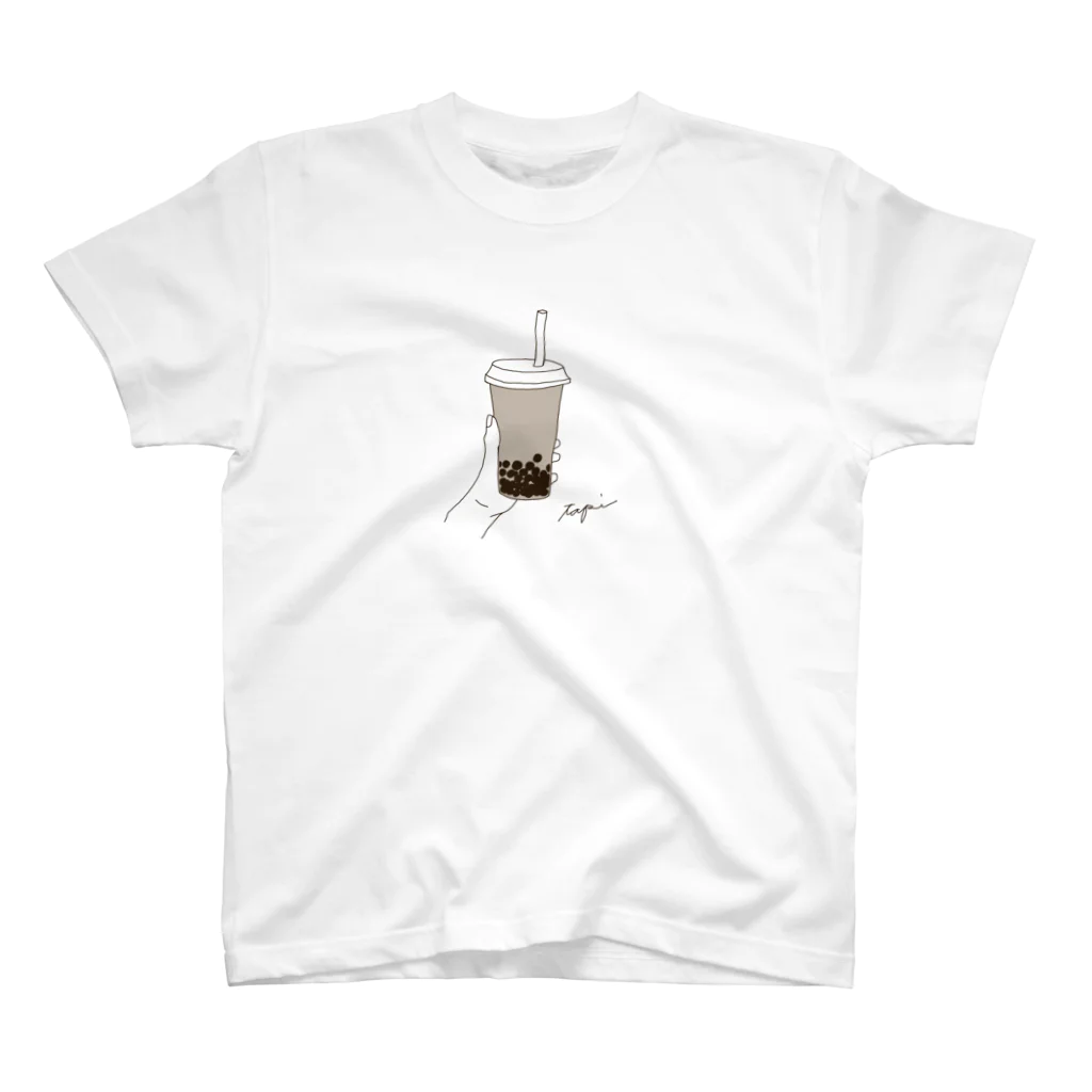 ai's T-shirt shopのタピオカほうじ茶ミルクティーTシャツ Regular Fit T-Shirt