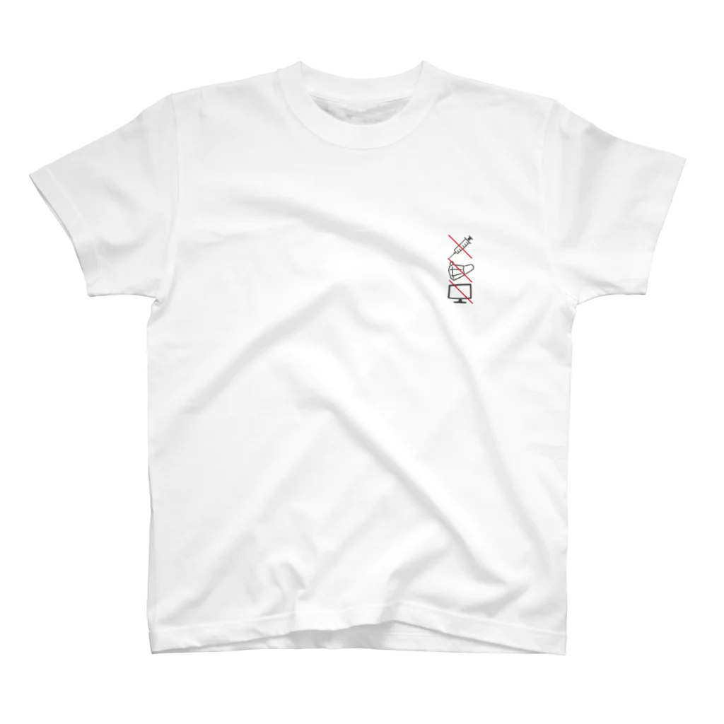 saridkumのNoワクチンNoマスクNo TV Regular Fit T-Shirt