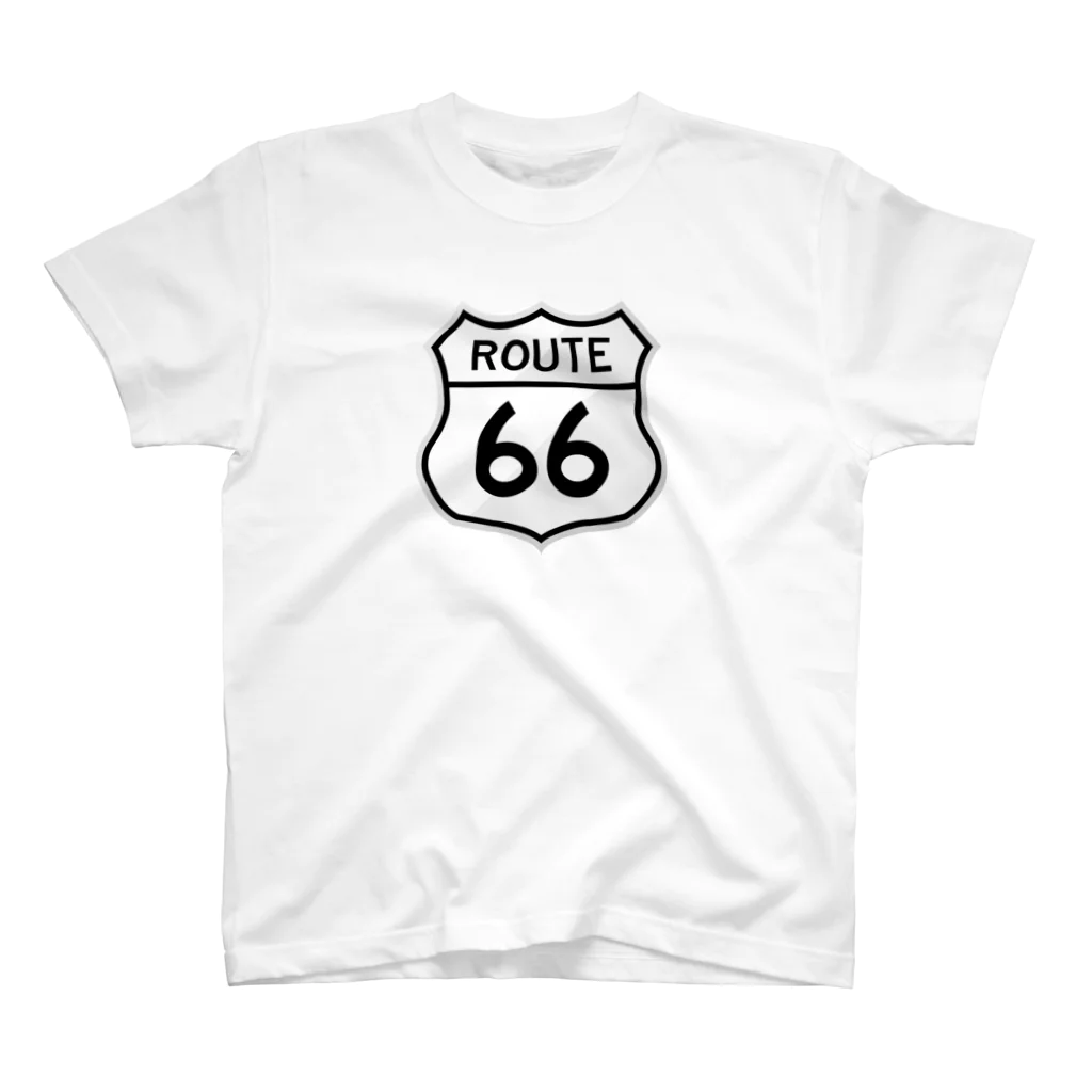 アロハスタイルハワイのU.S. Route 66  ルート66　ブラック スタンダードTシャツ