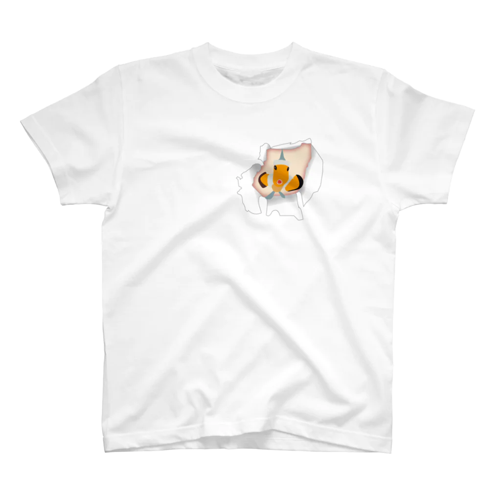 Drecome_Designの【ダミー】破れから隠隈魚(カクレクマノミ) スタンダードTシャツ