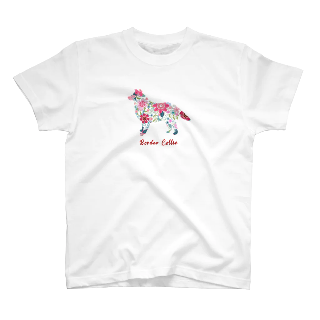 AtelierBoopの花kauwela　ボーダーコリー Regular Fit T-Shirt