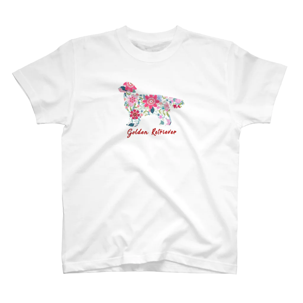 AtelierBoopの花kauwela　ゴールデンレトリバー Regular Fit T-Shirt