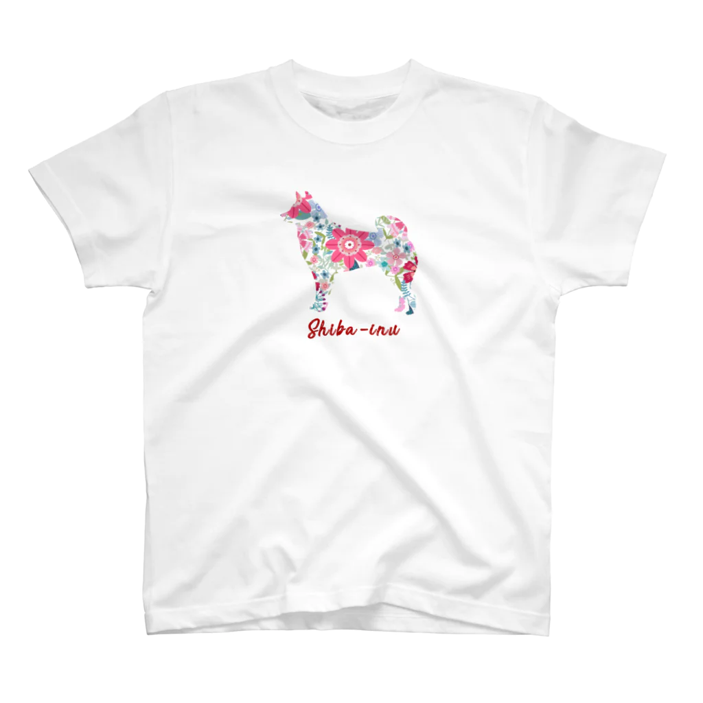 AtelierBoopの花kauwela　柴犬 Regular Fit T-Shirt