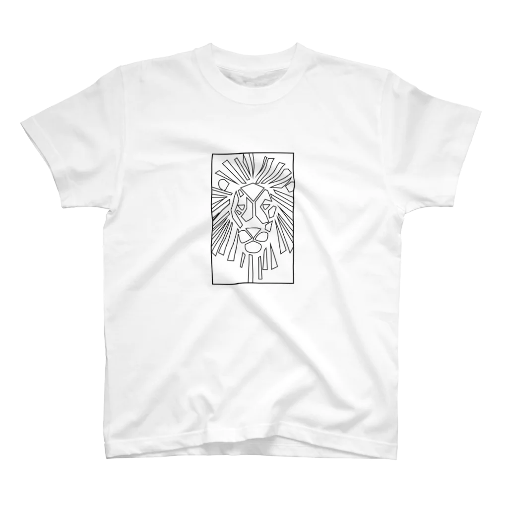 chicodeza by suzuriのライオンの線画マーク Regular Fit T-Shirt