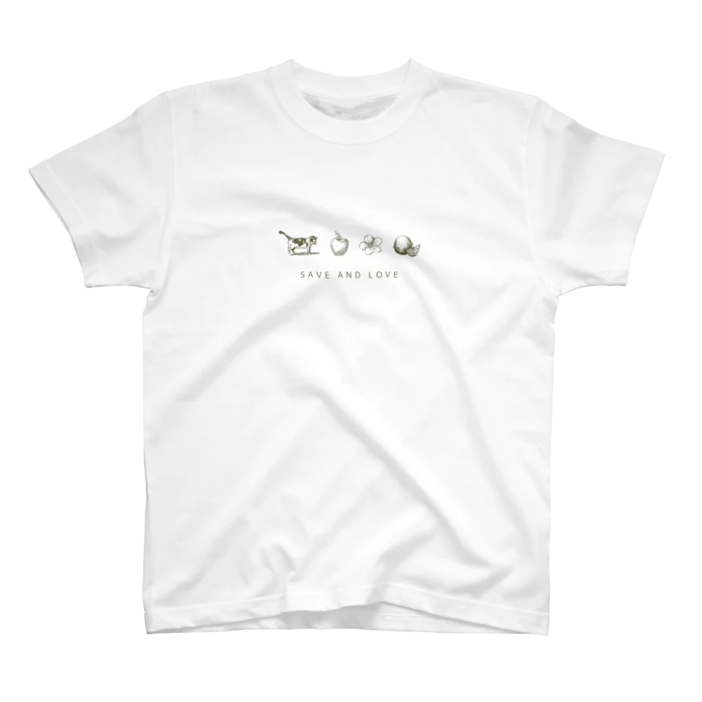 くろねこのてんのSAVE AND LOVE Regular Fit T-Shirt