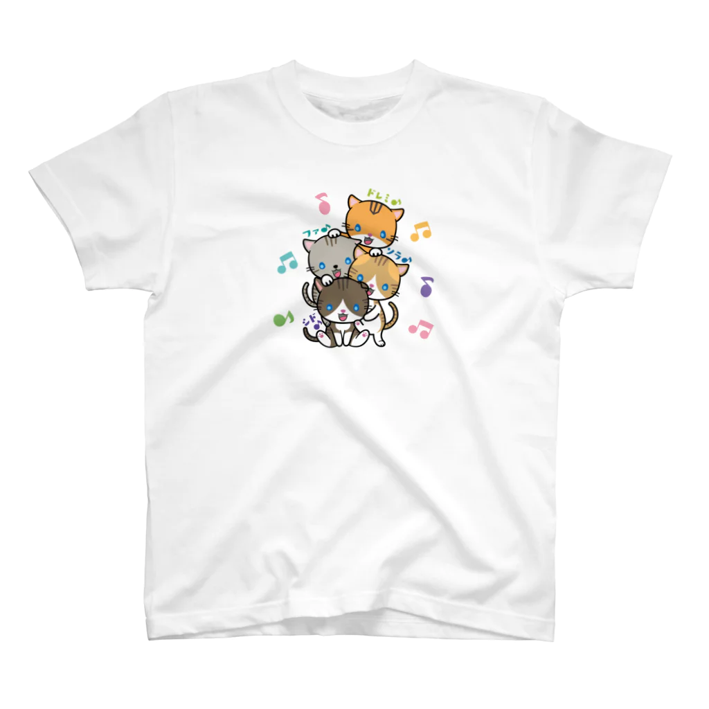 にこねこ【保護猫の保育園】のドレミファソラシドTシャツ スタンダードTシャツ