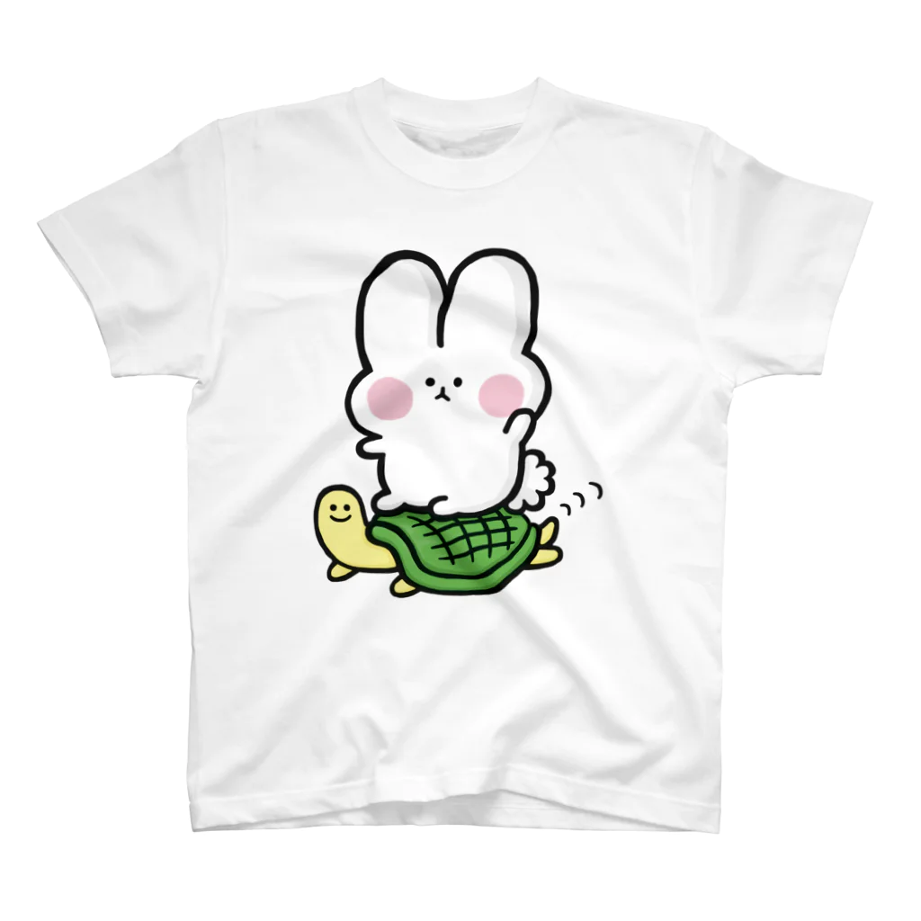 残業うさぎ🐰🌸の残業うさぎと「かめくん」 スタンダードTシャツ