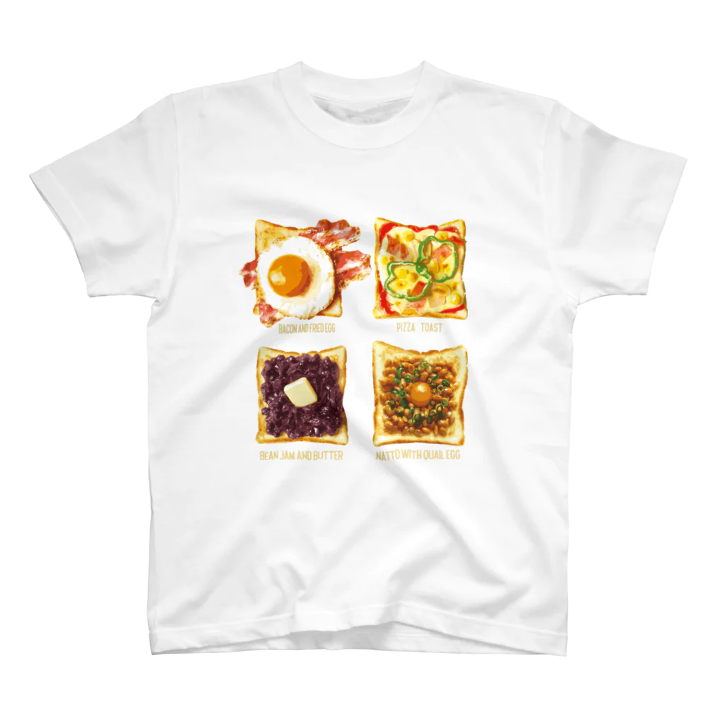 FAKE FOOD HATANAKAの４種類のトッピングトースト スタンダードTシャツ