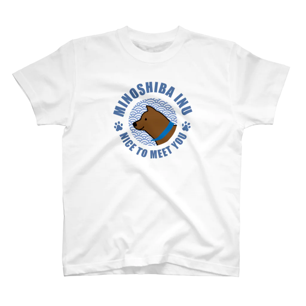 satitama屋の美濃柴（青海波ブルー） Regular Fit T-Shirt