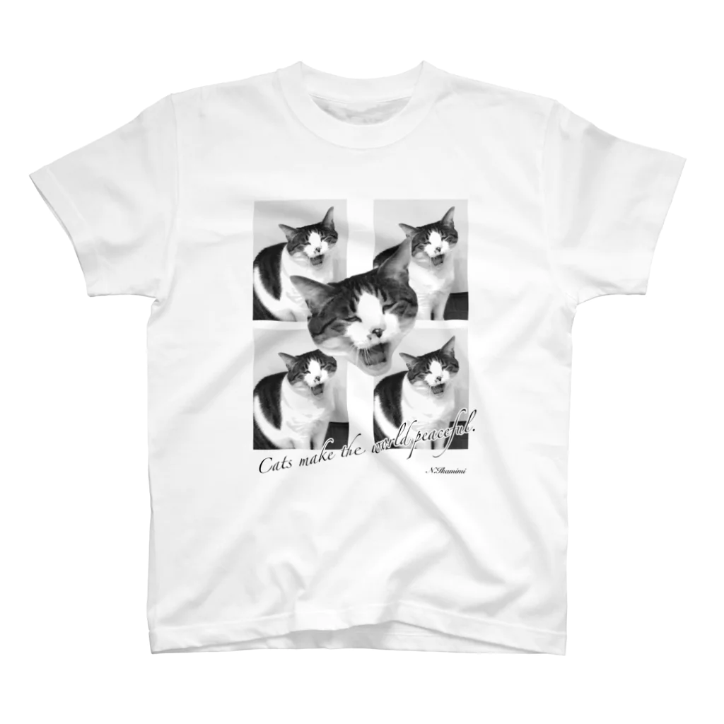 猫乃イカ耳の猫は世界を平和にする スタンダードTシャツ