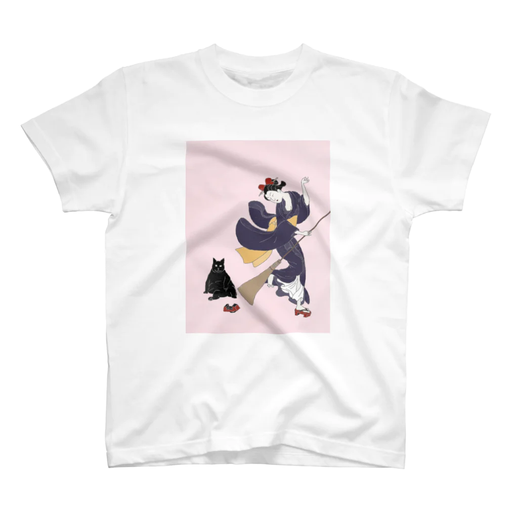 keeeeeep smilingの働く気のない猫ジジ　Jiji’s delivery service スタンダードTシャツ