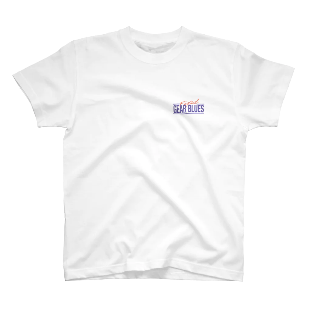 ラッキークライミングマンの FIXED GEAR BLUES / BURN YOUR WHEELS スタンダードTシャツ