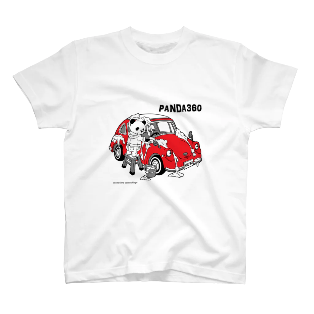 白黒迷彩のPANDA360 Regular Fit T-Shirt