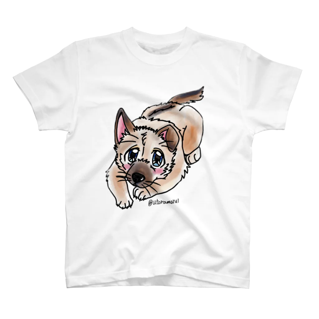 宇寅。の泥棒フェイスの子犬 Regular Fit T-Shirt