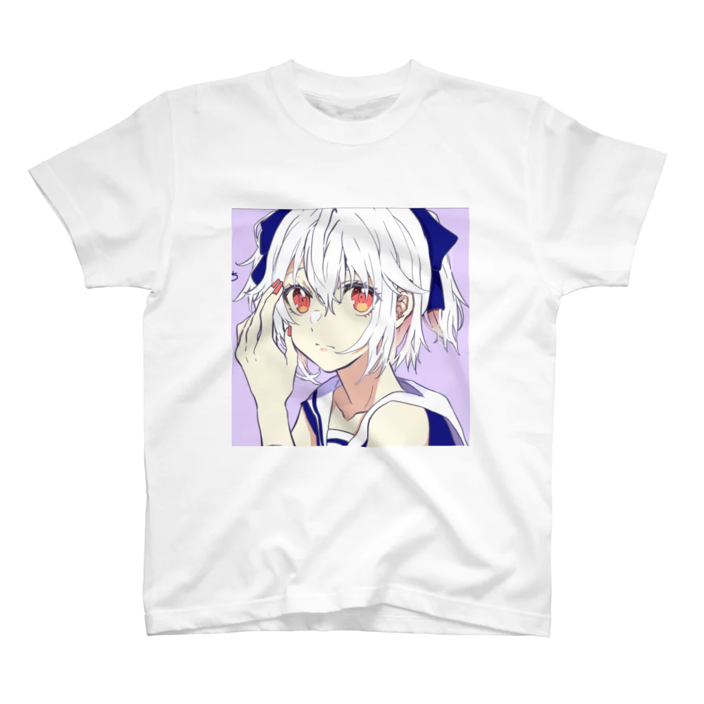 ぷちの青リボンの女の子 スタンダードTシャツ