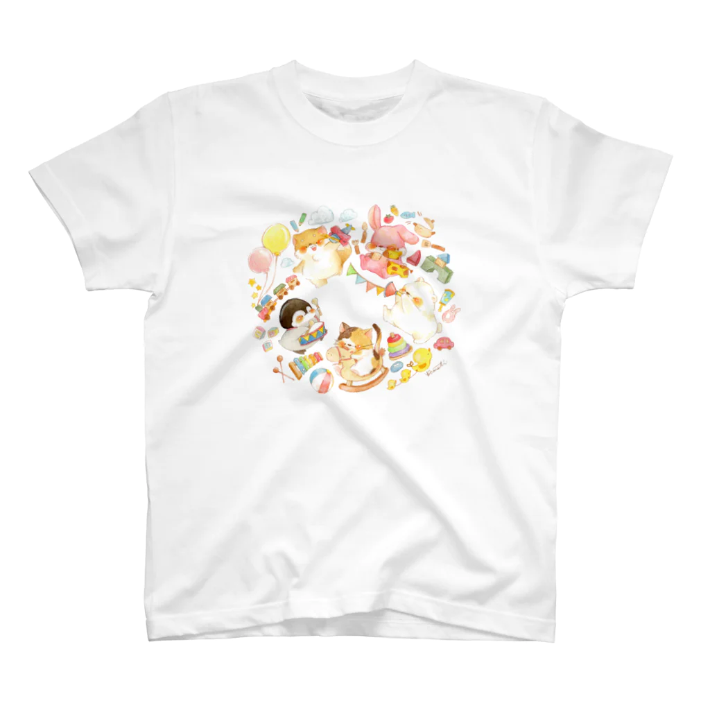 こまち 🎨もふもちどうぶつのおもちゃ箱”もふもちどうぶつ” スタンダードTシャツ