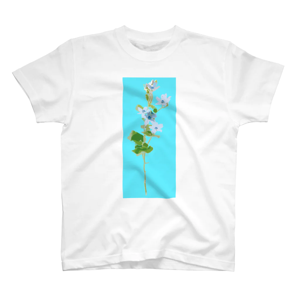 shi-chi Labo graph(詩一）のブルースター(青背景) スタンダードTシャツ