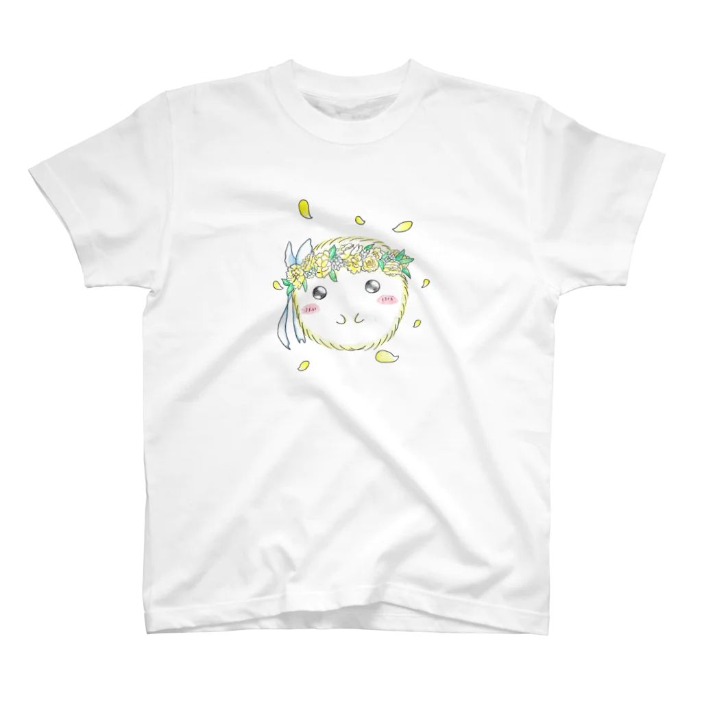 ぽぽのぽぽとお花のかんむり Regular Fit T-Shirt