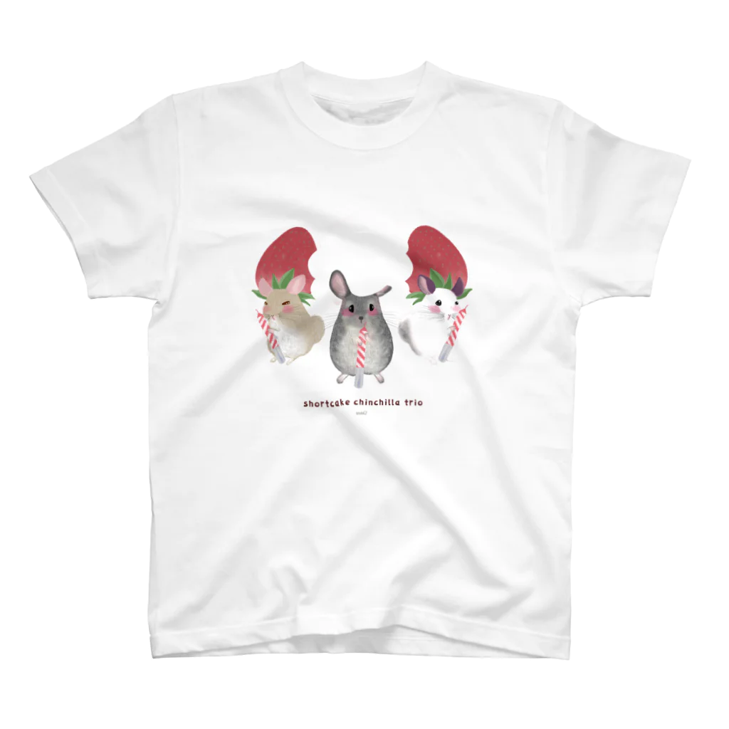 teruteQ chinchilla illustrator suzuri店のshortcake chinchilla trio スタンダードTシャツ