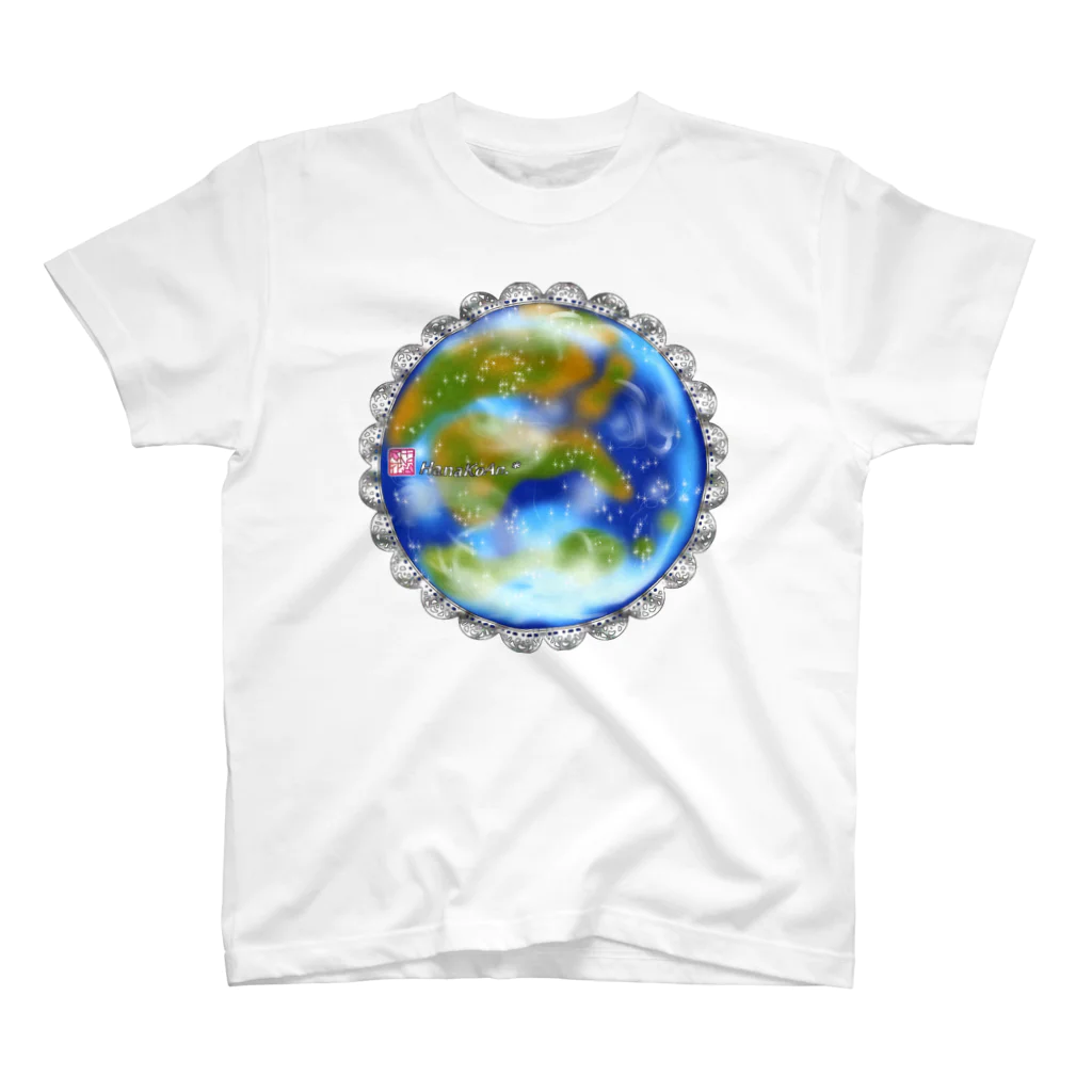 ❀花狐庵❀-HanaKoAn-の「花籠」Series * planetflower_blueplanet Regular Fit T-Shirt