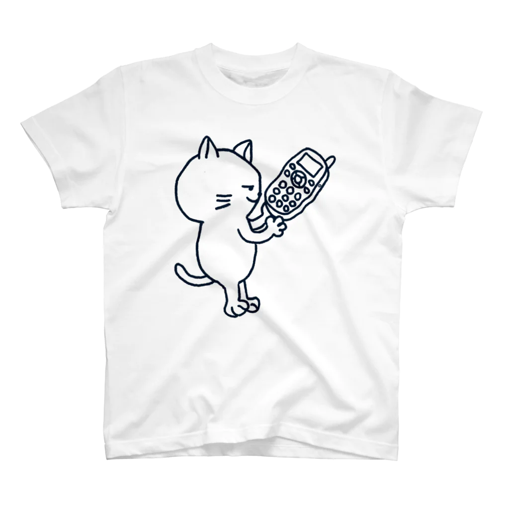 風野ひつじのガラケー猫 スタンダードTシャツ
