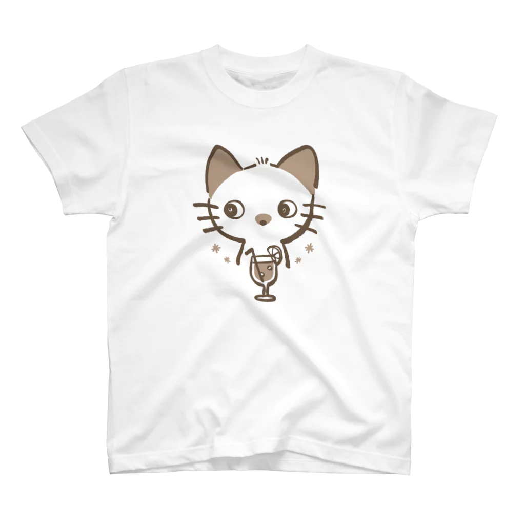 UETANBOの①子猫シャムのカフェタイム スタンダードTシャツ