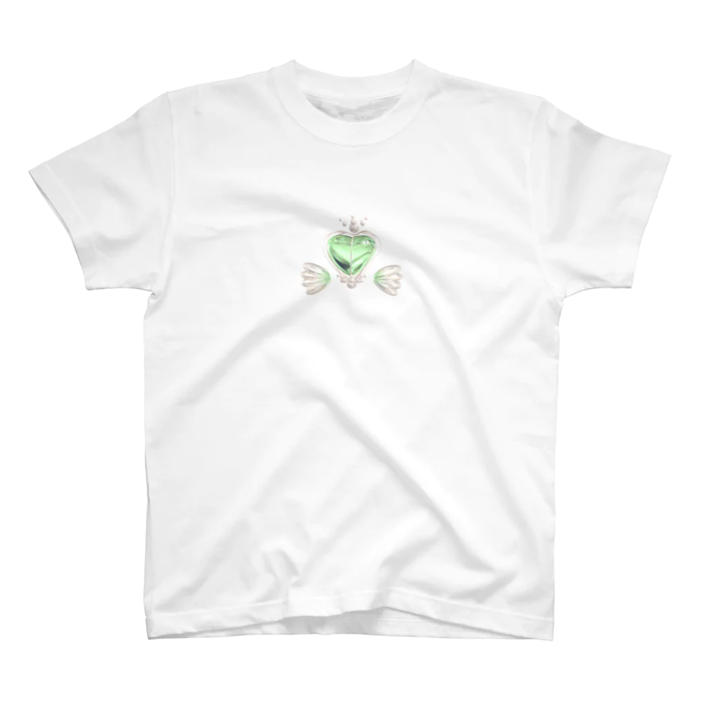 3Dアート屋さんのにゃんのハート閉じ込めちゃん　黄緑 Regular Fit T-Shirt