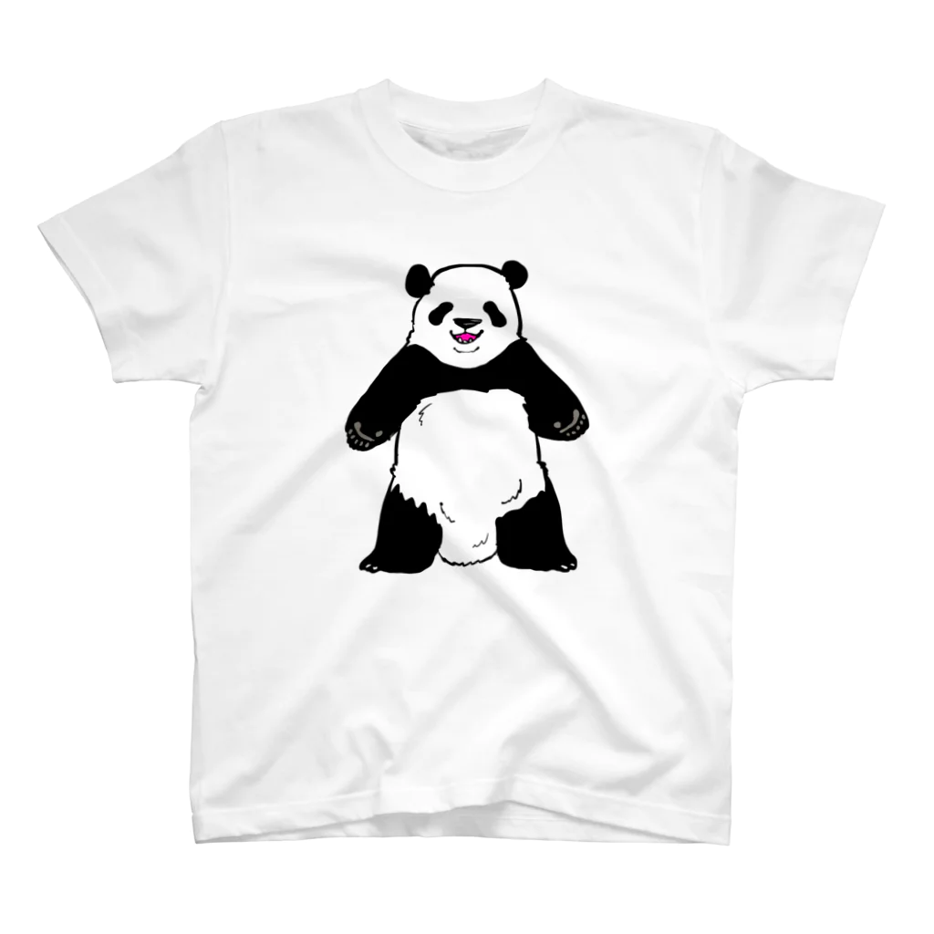 Ｗanyama Zoo〜パンダ多め〜のしがみつくパンダと立ちパンダ Regular Fit T-Shirt