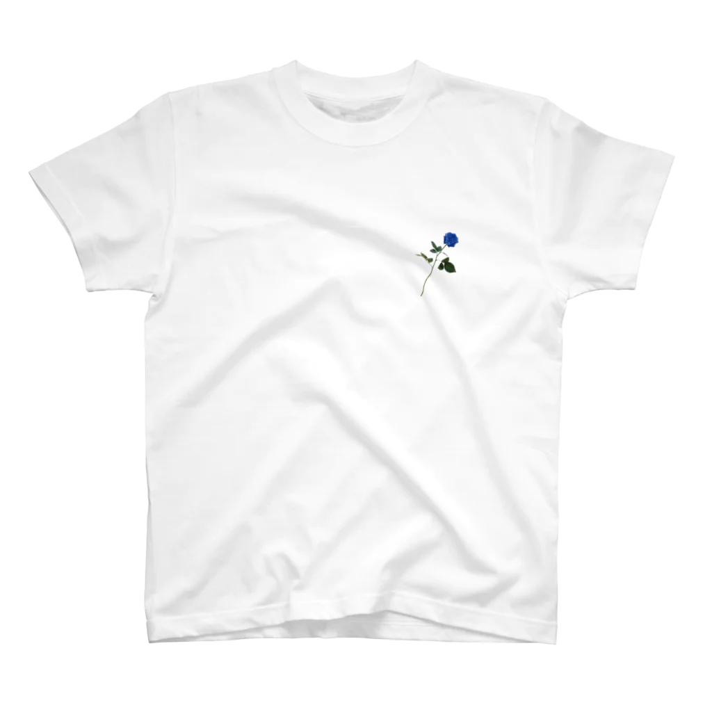 tamu's shopのBlue Rose ワンポイントTシャツ スタンダードTシャツ