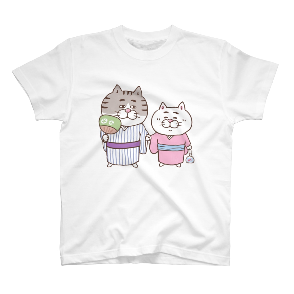 目つきの悪い猫＠いけやけいの浴衣にゃんこ Regular Fit T-Shirt