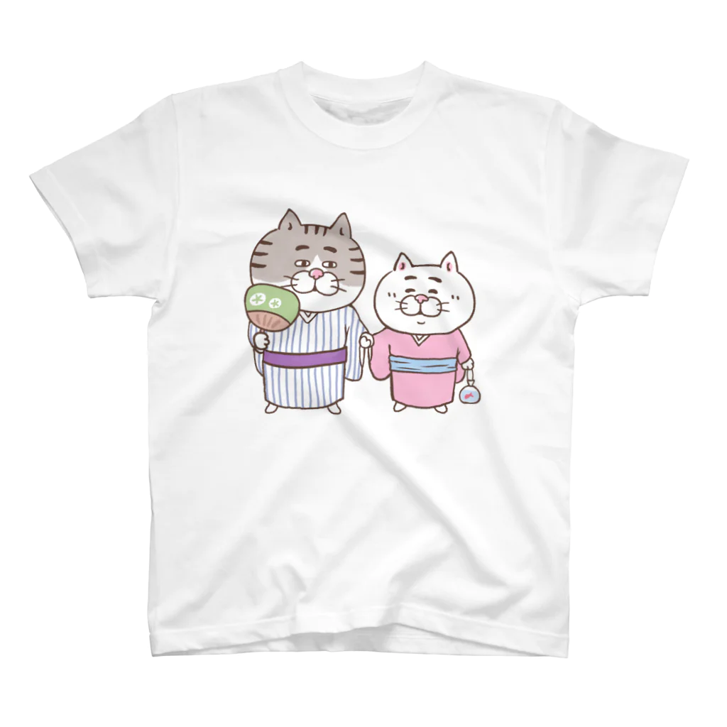 目つきの悪い猫＠いけやけいの浴衣にゃんこ スタンダードTシャツ