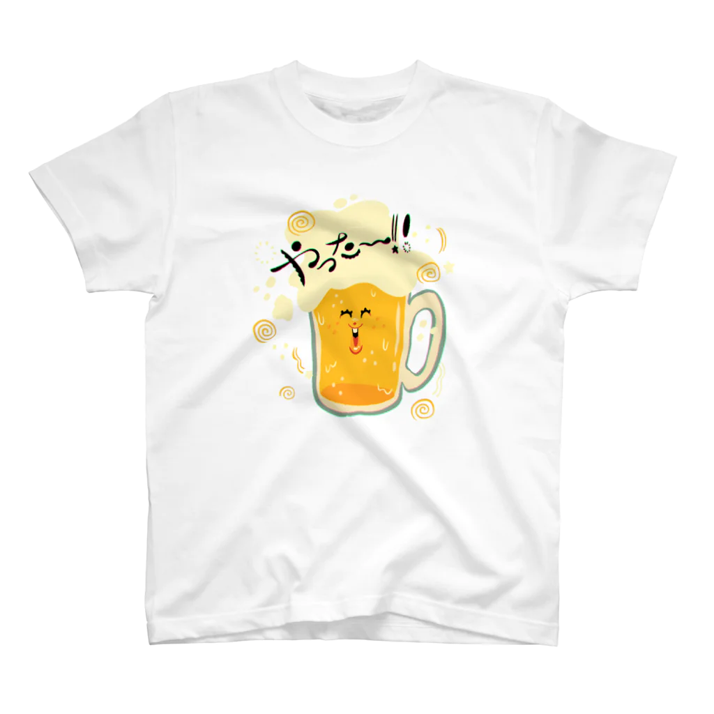 愉快レトロ雑貨屋★39太郎のやった〜★ビール君 スタンダードTシャツ