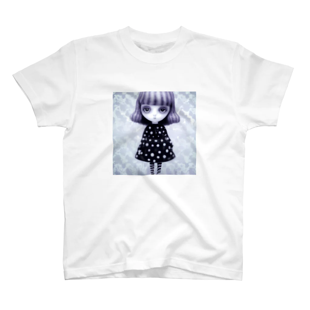 GirlyPopの水玉模様の女の子 スタンダードTシャツ