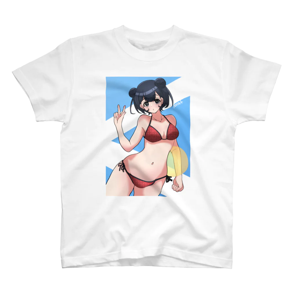 Hiyoko Nisii/イシカワハルト(石川晴翔)のsummer(背景あり) スタンダードTシャツ