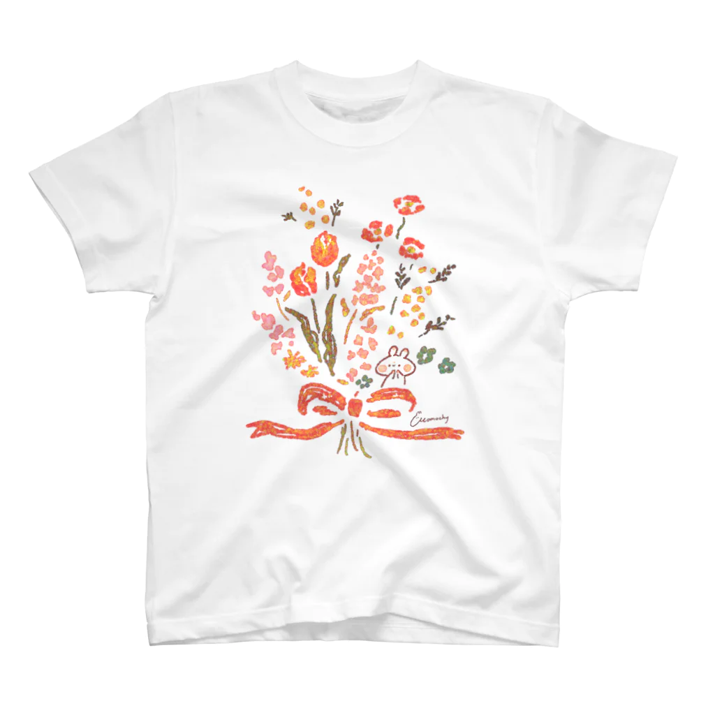 ＊momochy shop＊の花束とうさぎ Regular Fit T-Shirt