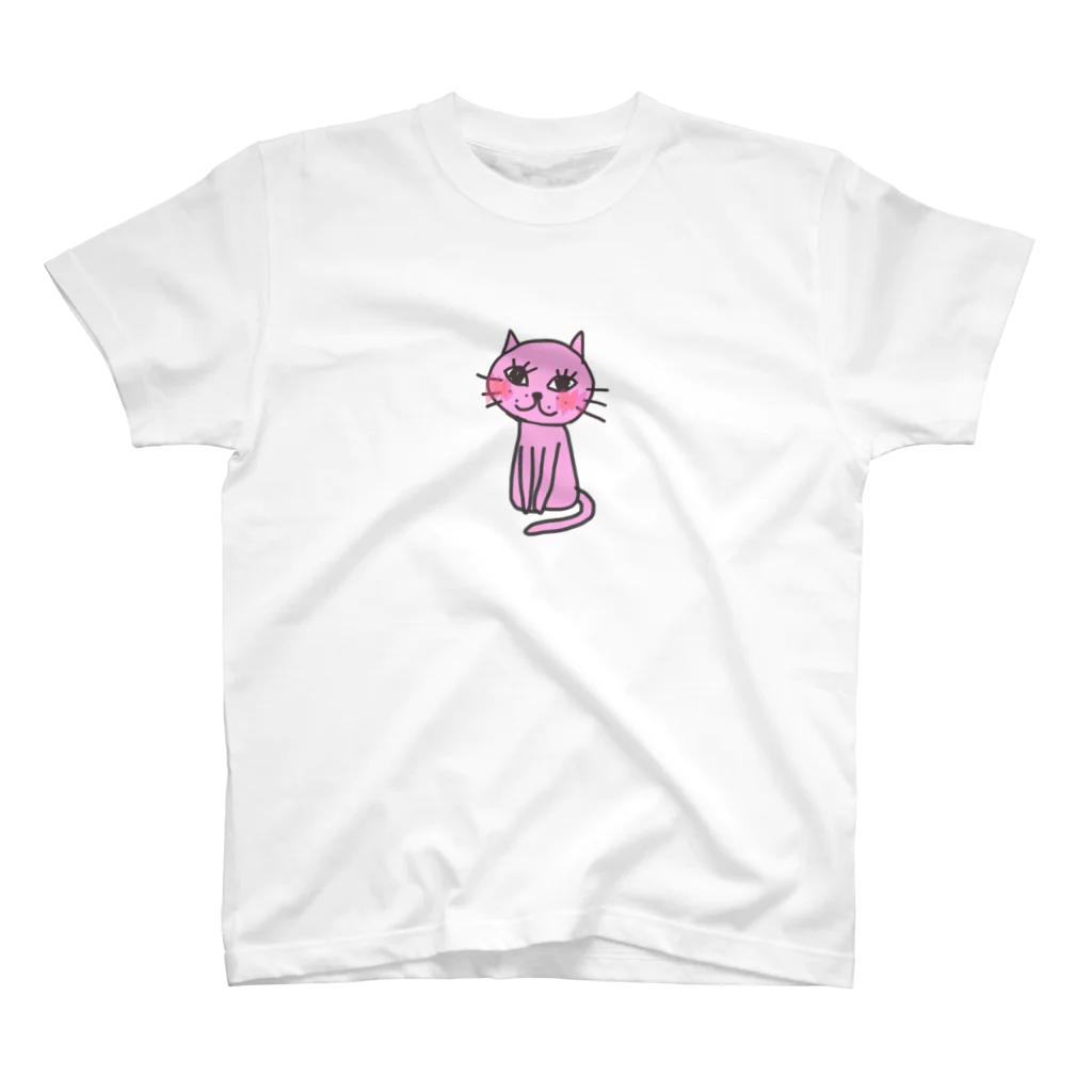 miroのピンクのねこ スタンダードTシャツ