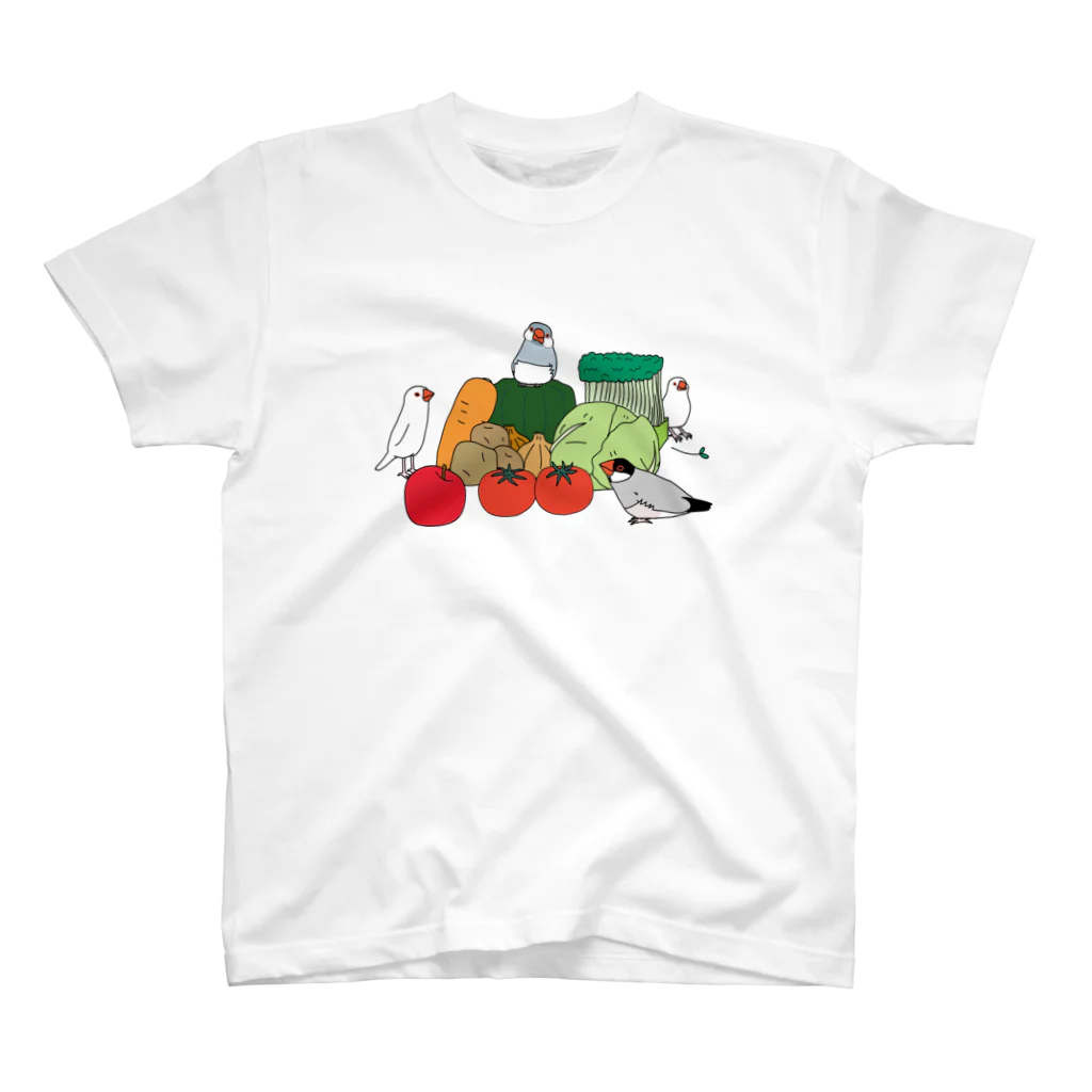 文鳥堂の文鳥と野菜 スタンダードTシャツ