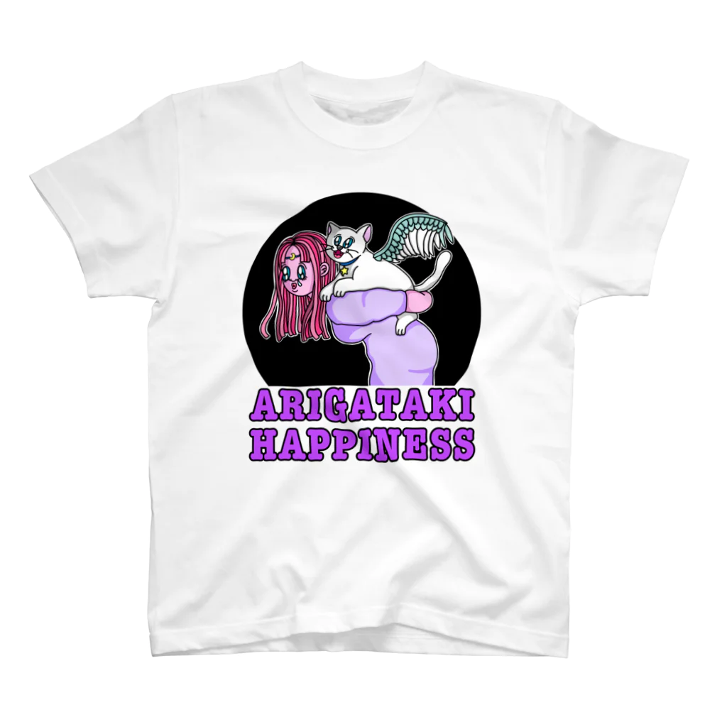 ぶんぶこmartの有り難きHAPPINESS Regular Fit T-Shirt