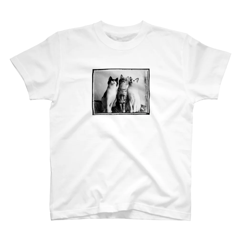 モコネコSHOPの３CATS (モノトーンver.) Regular Fit T-Shirt