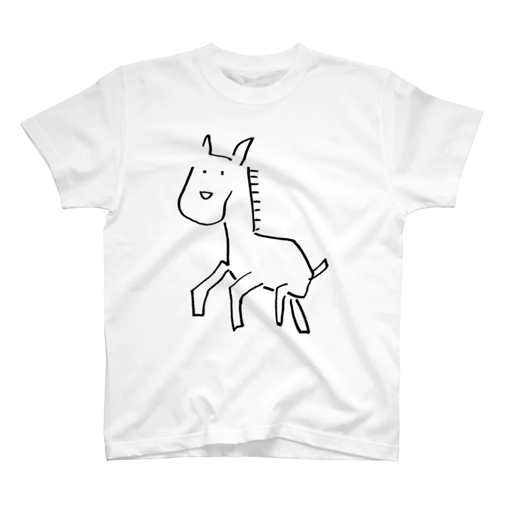 CONTE. suzuri店のT05-Horse-BL Regular Fit T-Shirt