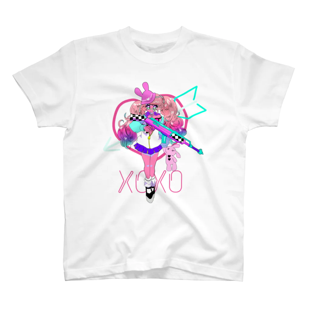 🦄🌈全身原色🌈🦄のラブハンター💘バニーちゃん スタンダードTシャツ