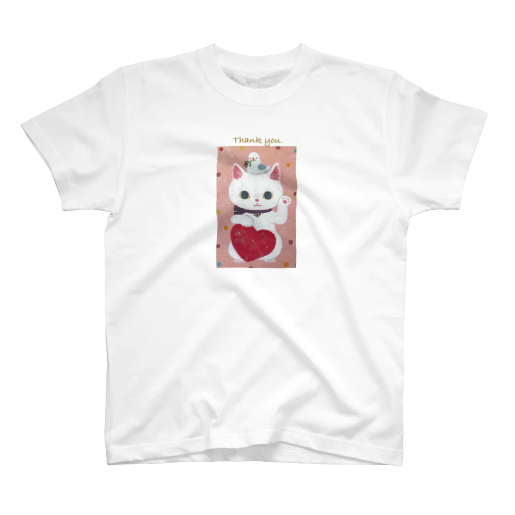 necomanmahouseのまねきねこ白2 スタンダードTシャツ