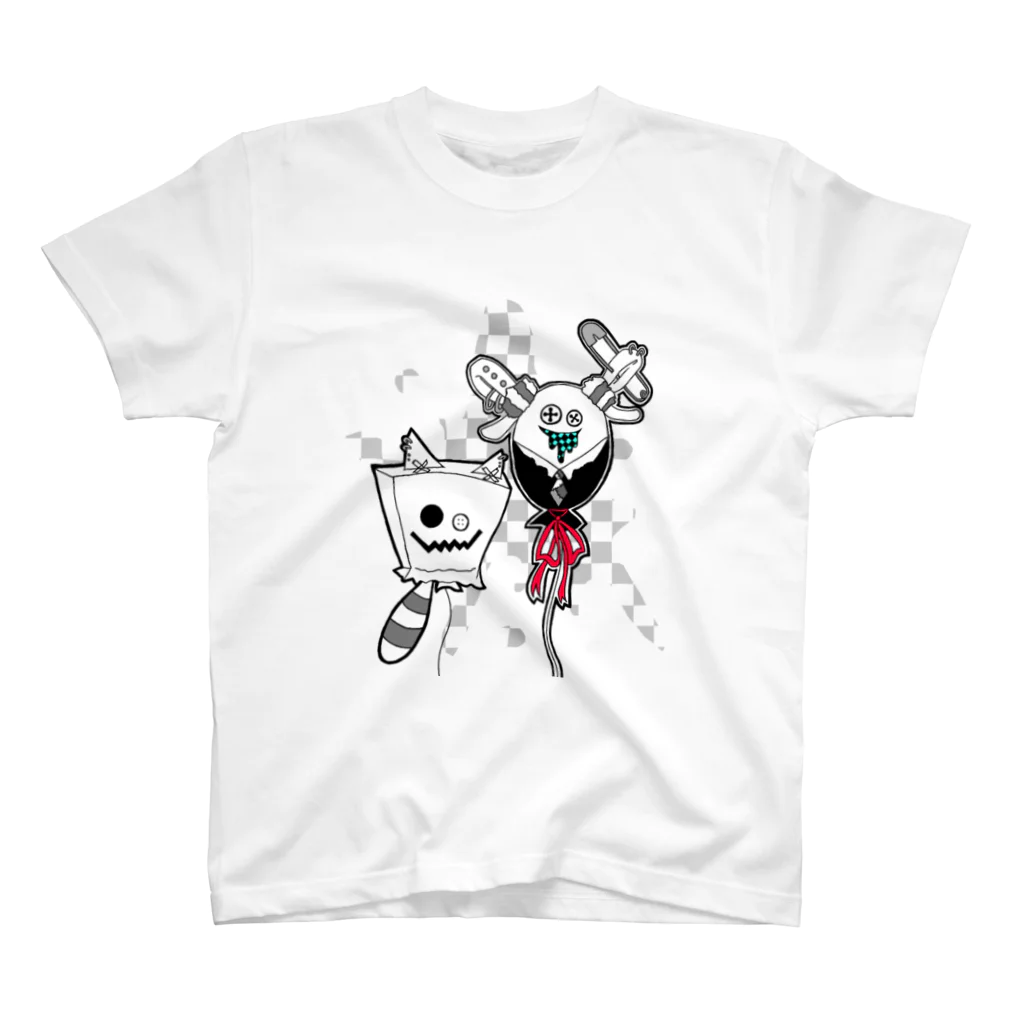 KIKITEKI_LABORATORYの猫紙袋 × 兎風船 スタンダードTシャツ