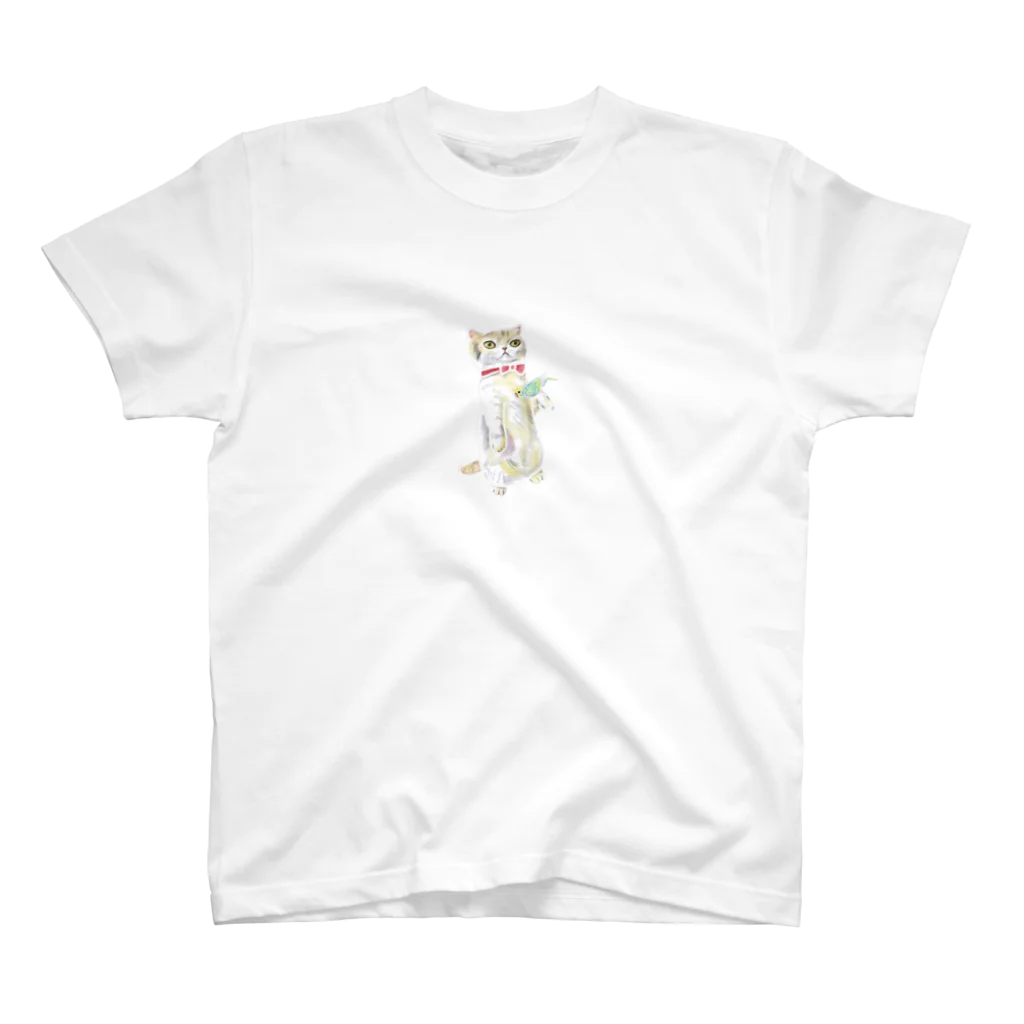 torinomiのねこインコ(線白) Regular Fit T-Shirt